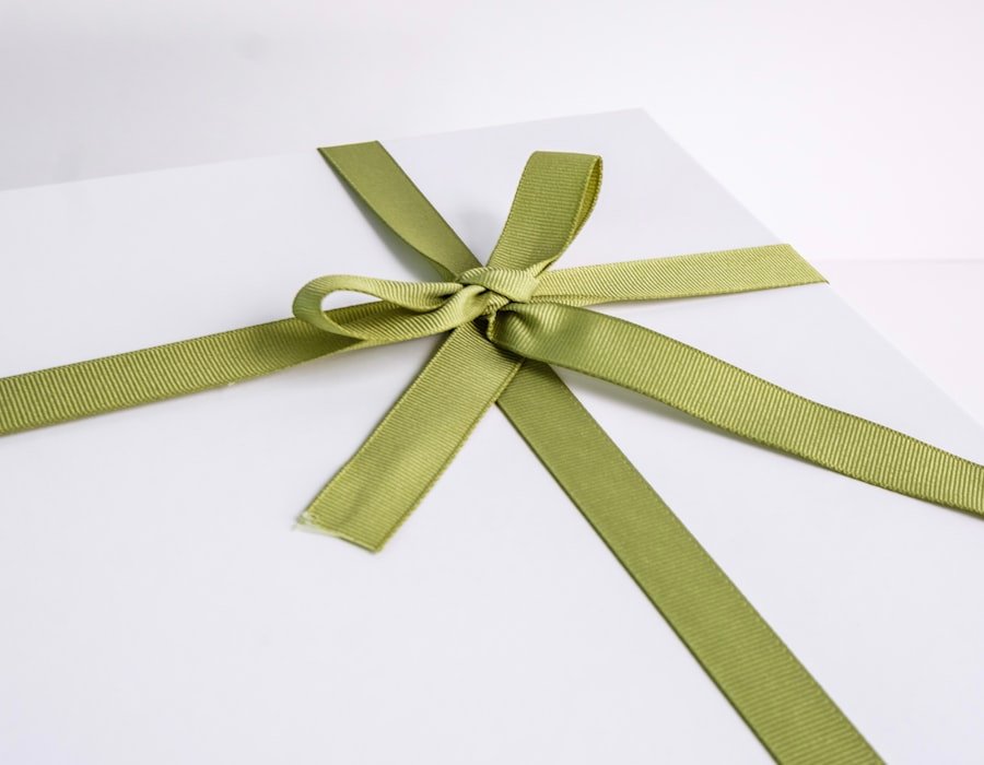 Handcrafted gift box tied with ribbon